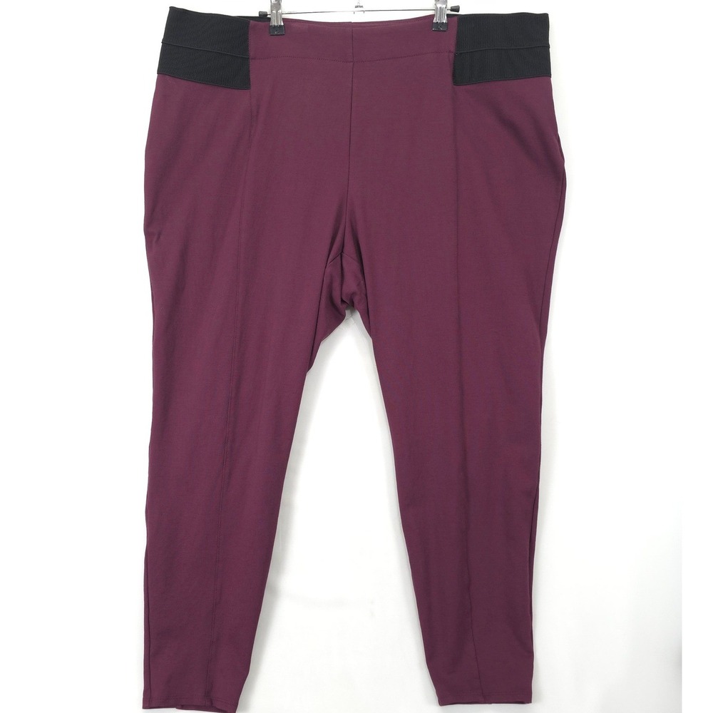 Lane Bryant Pull On Pants Comfort Waist Stretch Burgundy Women Plus 26 High Rise